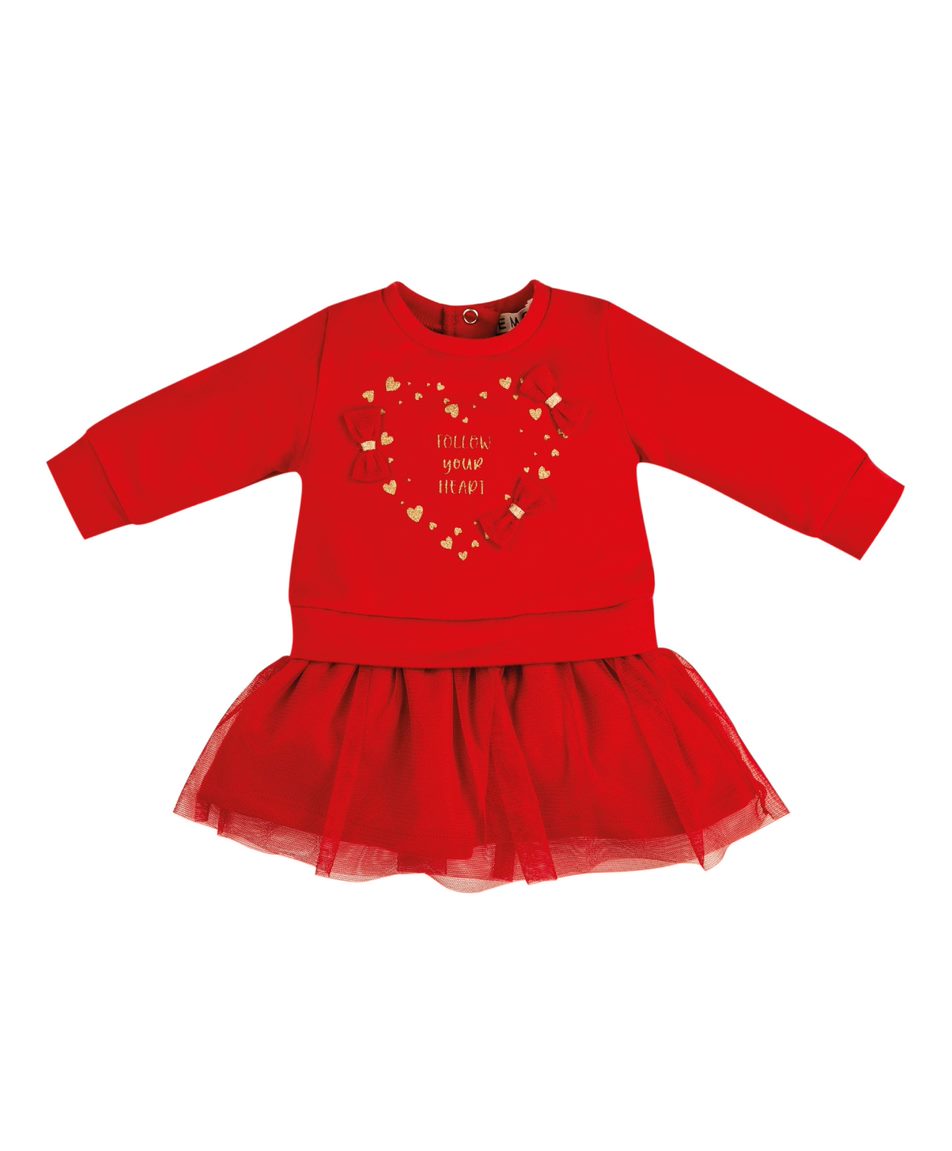 EMC Red Gold Love Hearts Tulle Dress AA4655