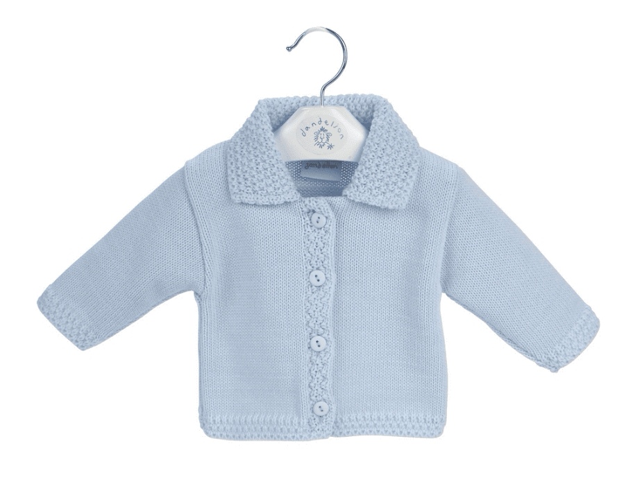 Dandelion Blue Knitted  Button up Cardigan with Collar A1655