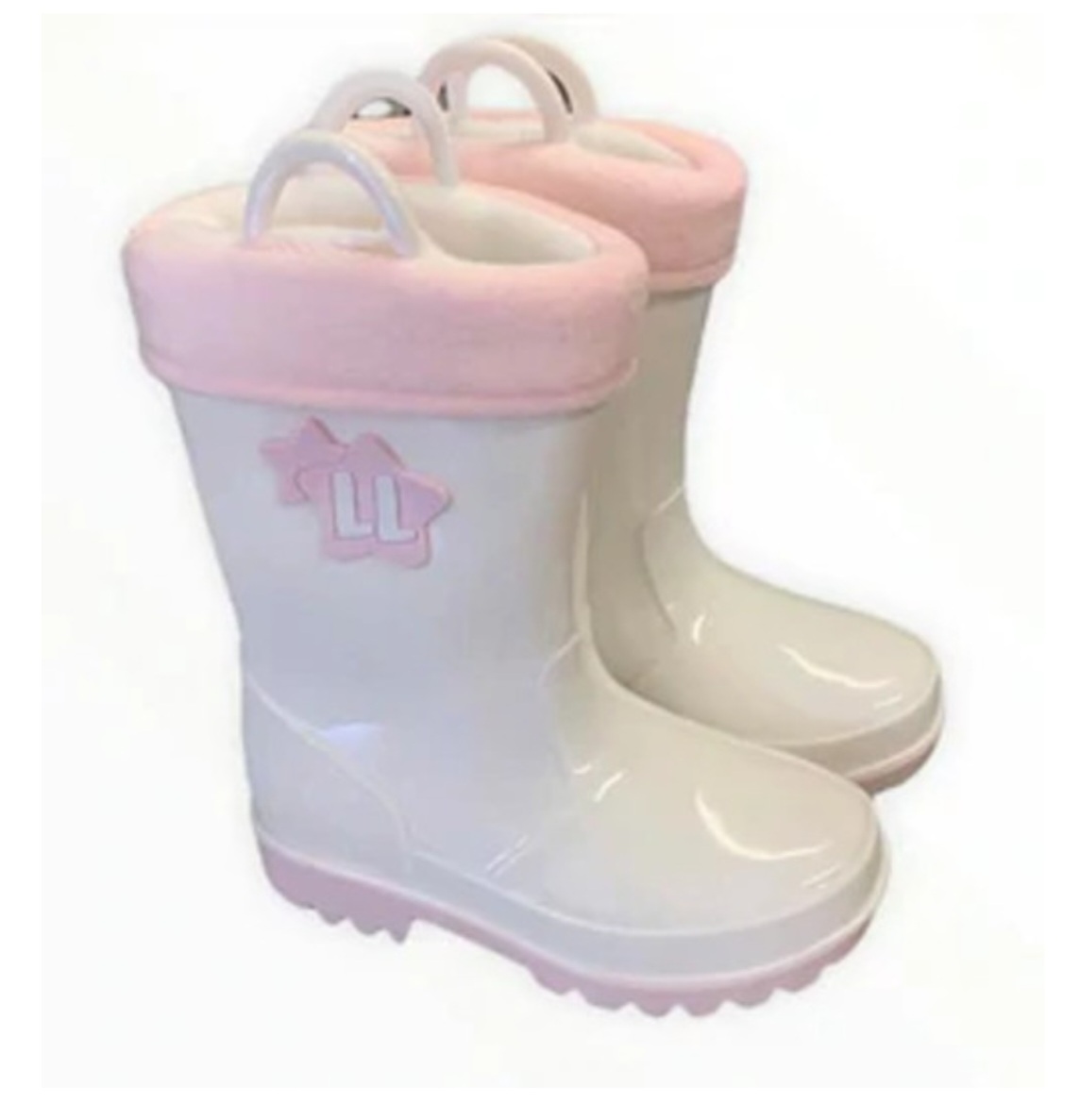 Little Lads and Ladies Pink Wellies with Fleece Lining