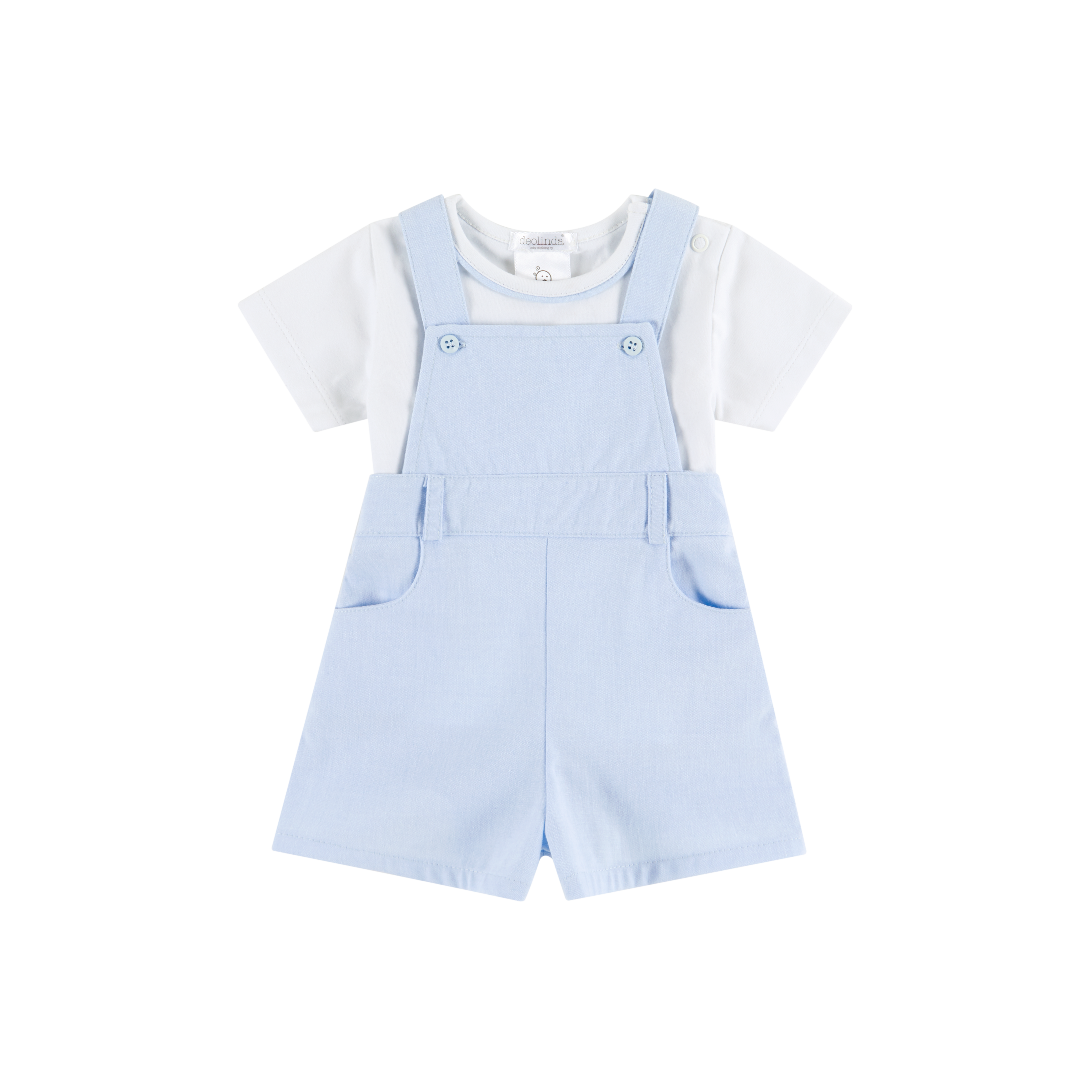 Deolinda Blue Cotton Short Dungaree 236314