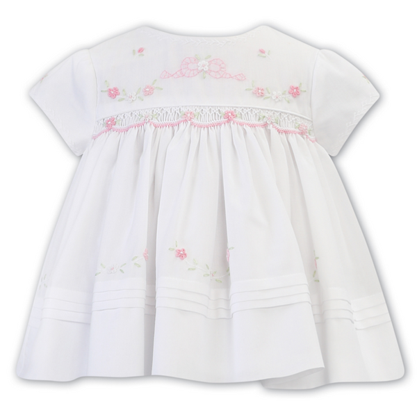 Sarah Louise White Dress with Flower Detail