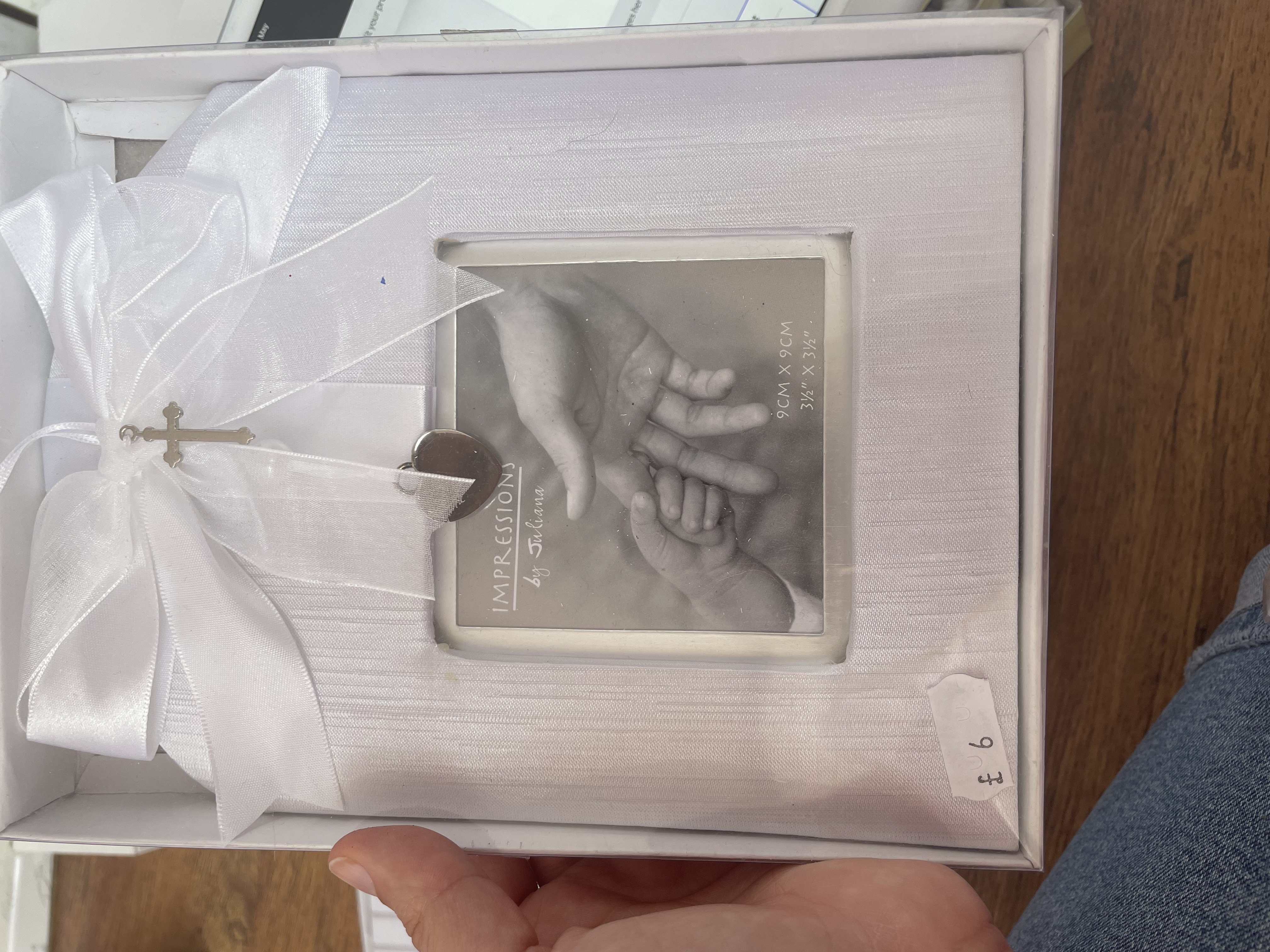 Impressions Christening Photo frame with Satin And Bow Detail.