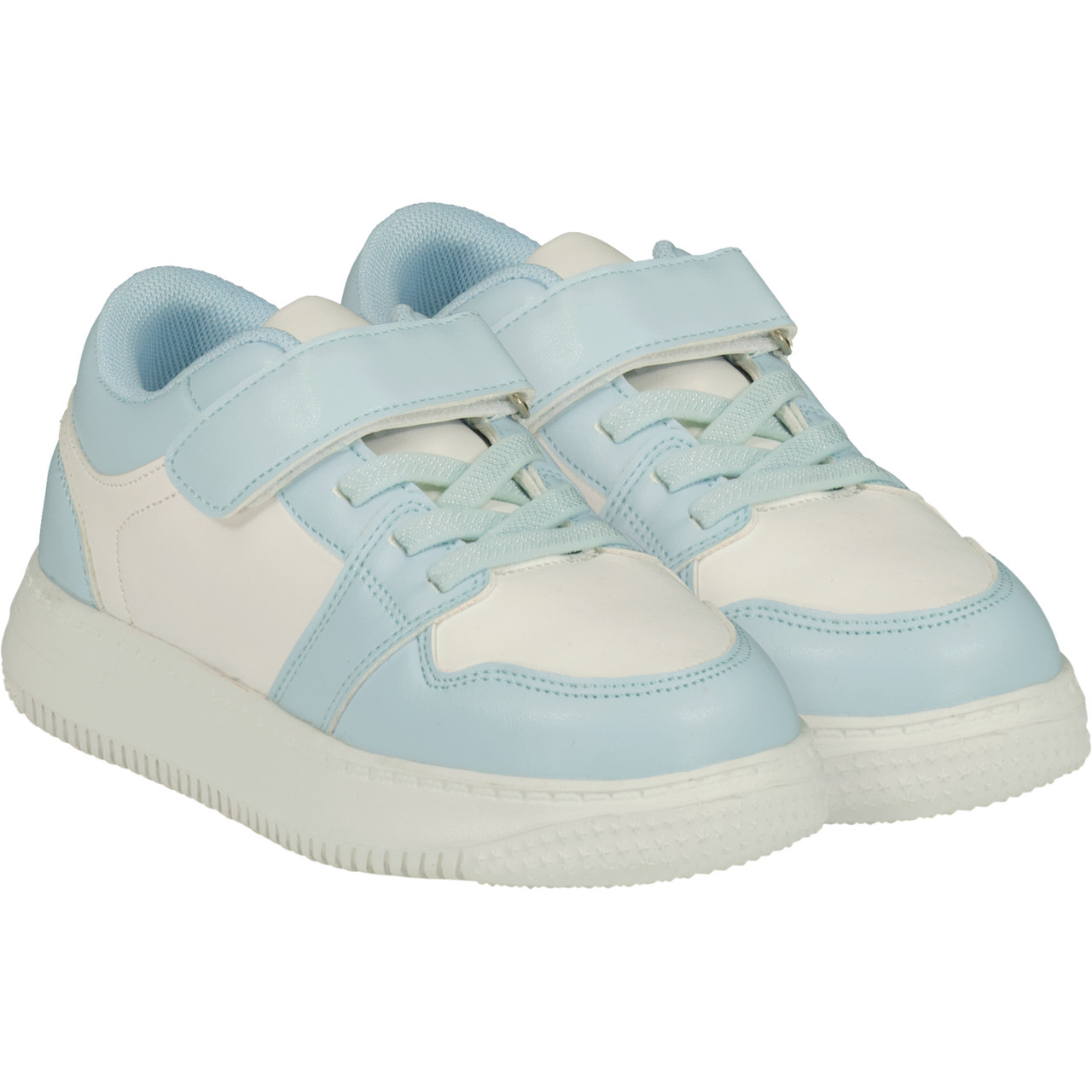 Mitch & Son Jump Low Pale Blue /White -Velcro High Top Trainer MS23901