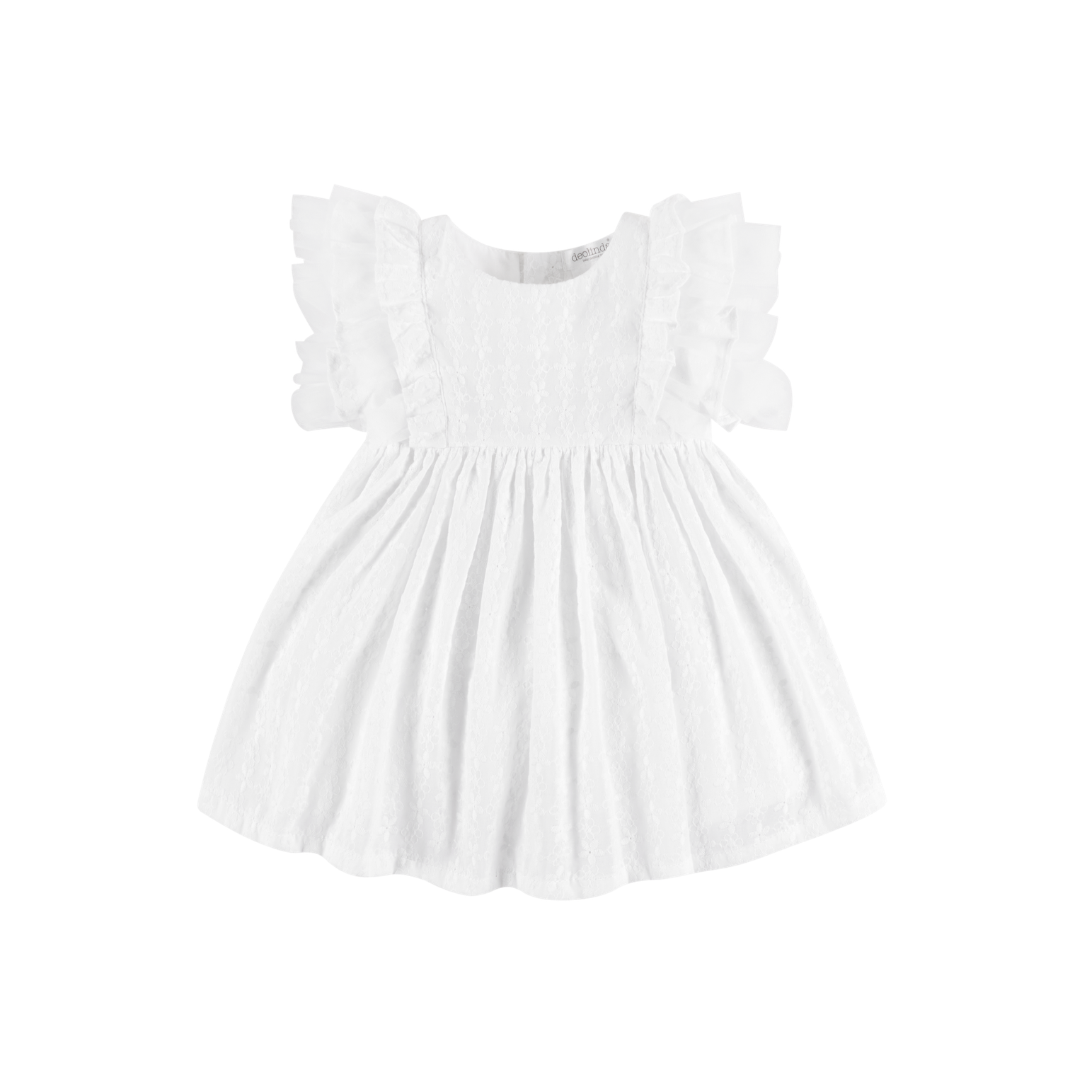 Deolinda Camomile White Frilly Dress 23407