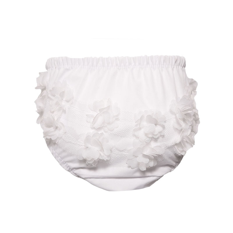 Soft Touch White Frilly Pants With Flowers