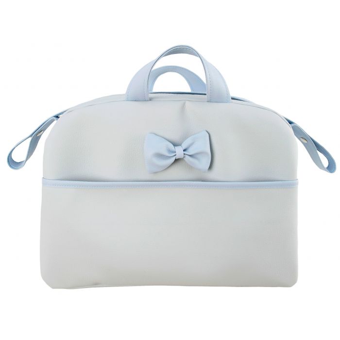 Spanish Grey with Blue Bow Pocket Changing Bag 723561