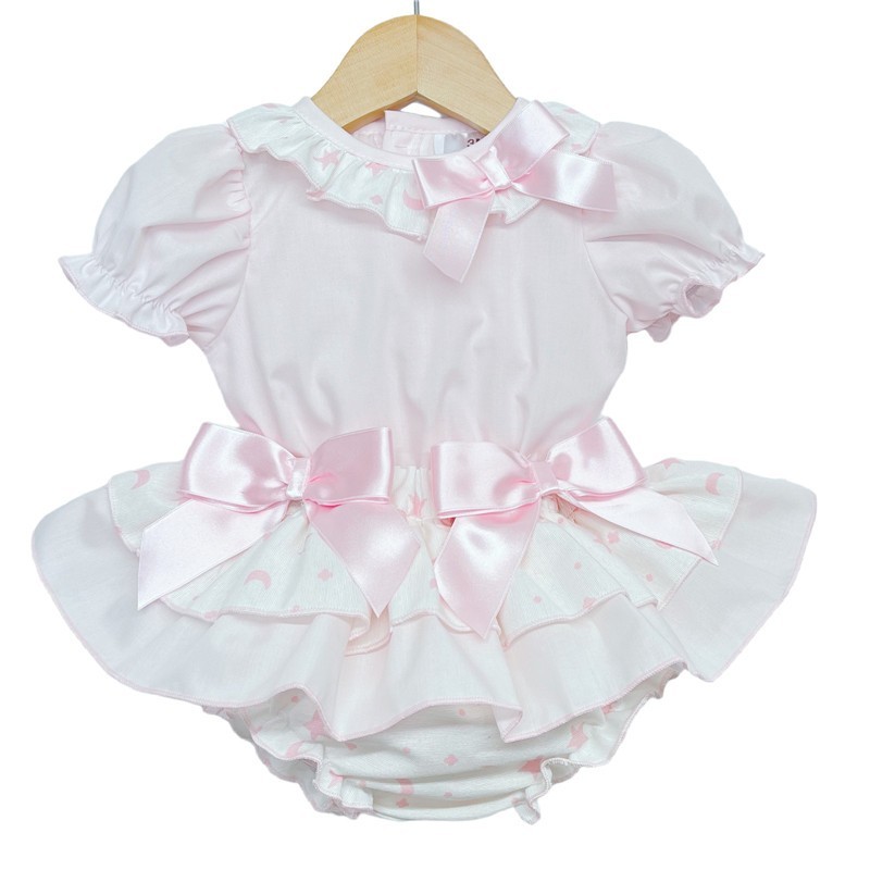 Wee Me Pink Star Frilly Skirt with Top MYD2236