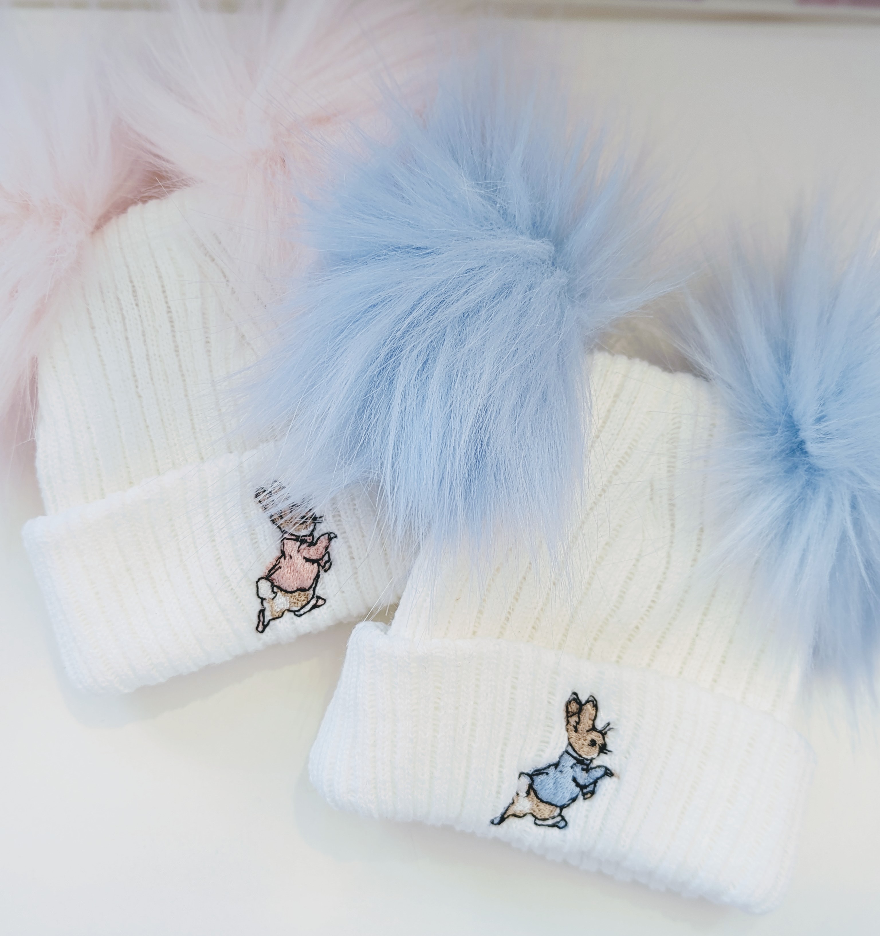 Rabbit Double Pom Pom First Size Hat