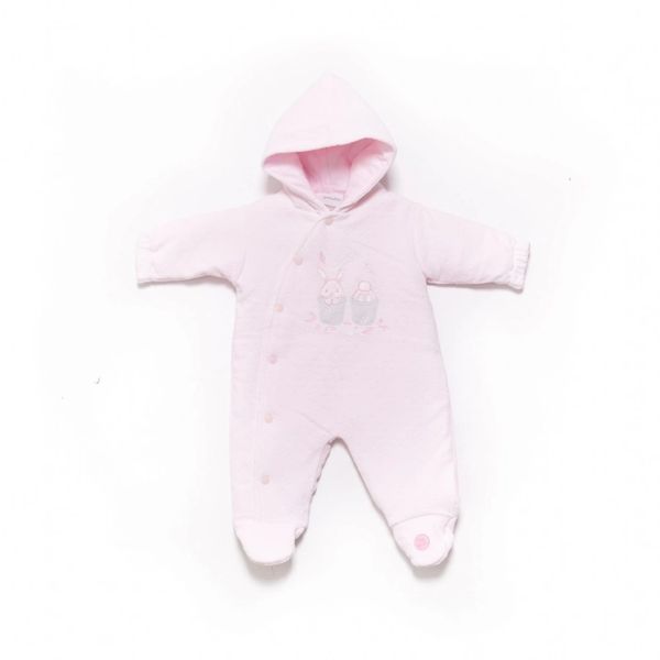 Dandelion Too Cute Bunny Pink Velour Pramsuit