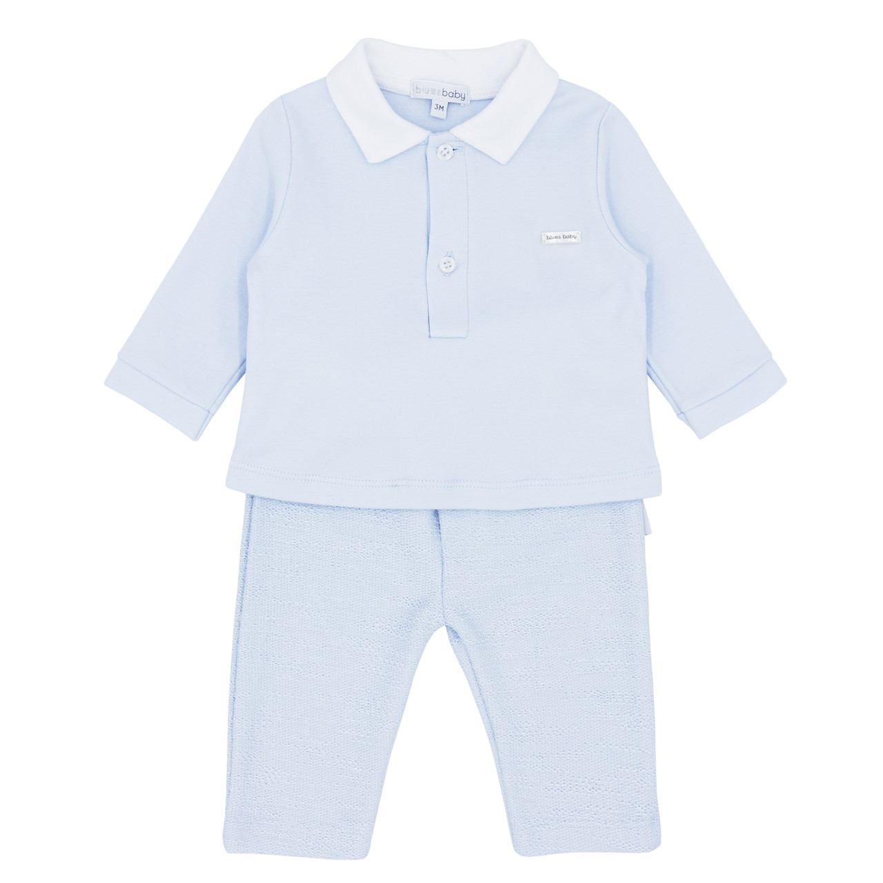 Blues Baby Boys Blue Set with White Collar BB0813