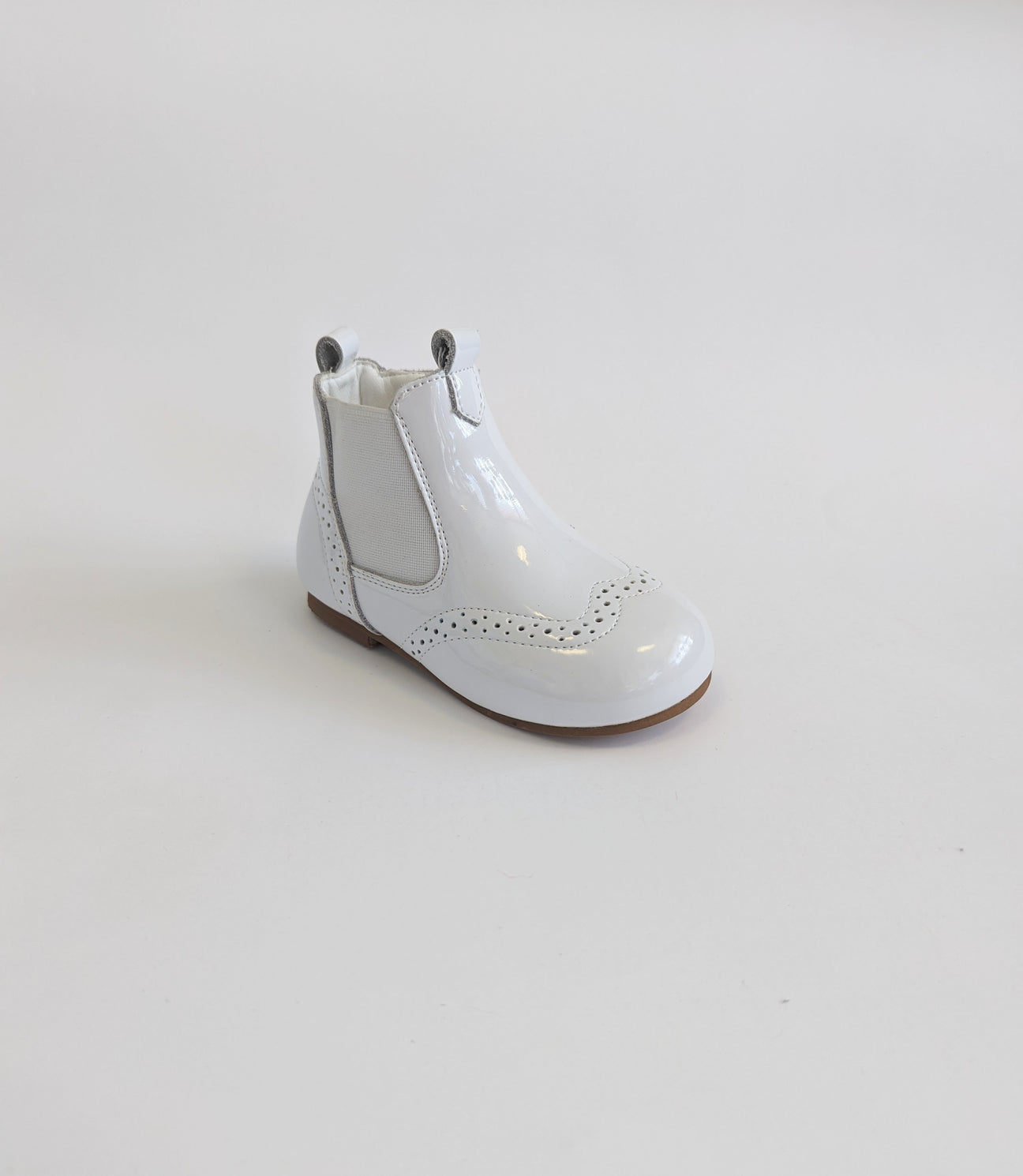 Beau Kids Theo White Leather Chelsea Boot