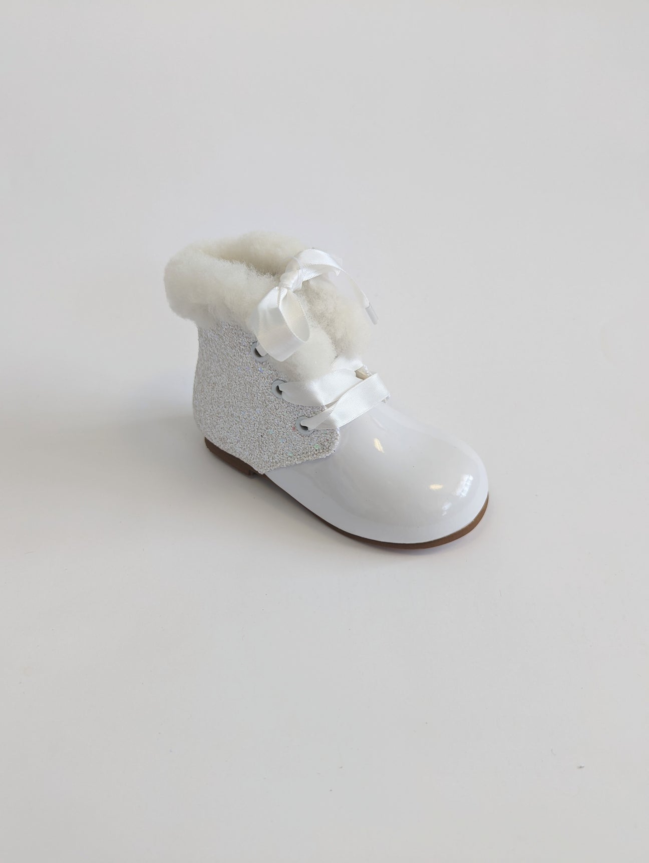 Beau Kids Sophie White Fur Boot with Side Zip