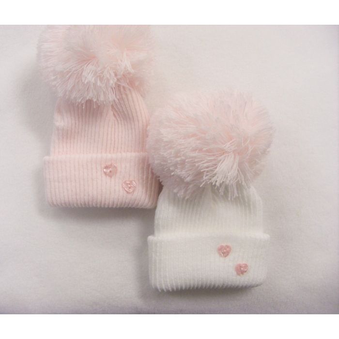 Heart Button Pink Hat 0411P