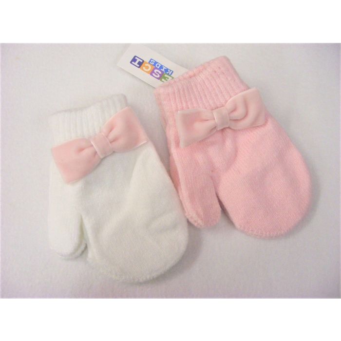 Pesci Pink or White Bow Thumb Mitts