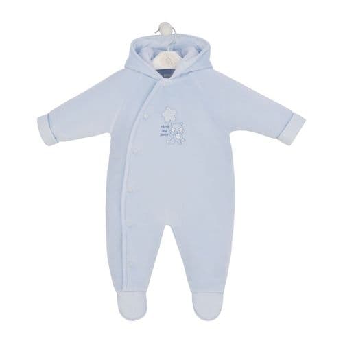 Dandelion Foxy Blue Velour Pramsuit AV2527B