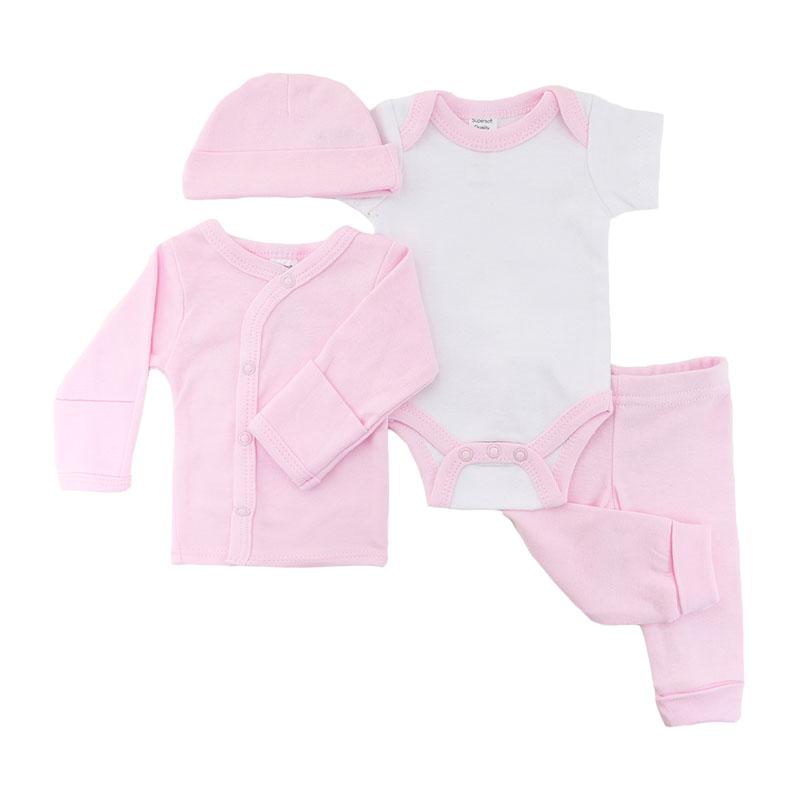 Soft Touch Pink Tiny Baby Vest, Top Bottom & Hat PR10P