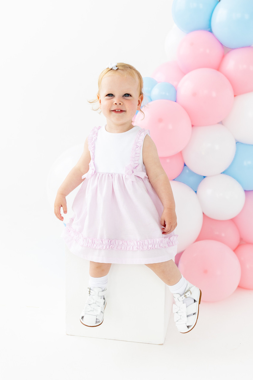 Blues Baby Girls Amalfia Pink Ruffle Bow Dress BB1302