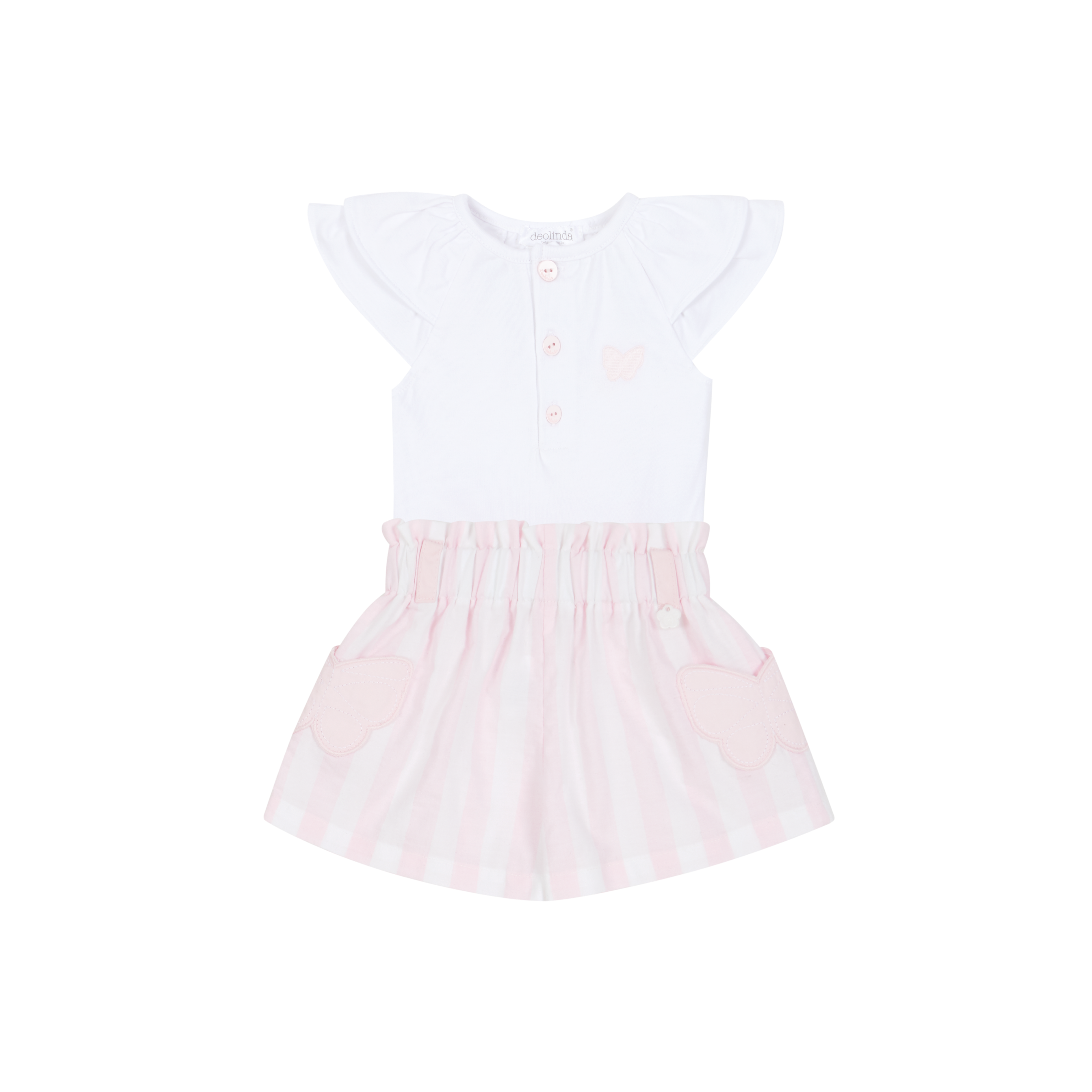 Deolinda Girls Kika Pink with Frills Short Set 24807