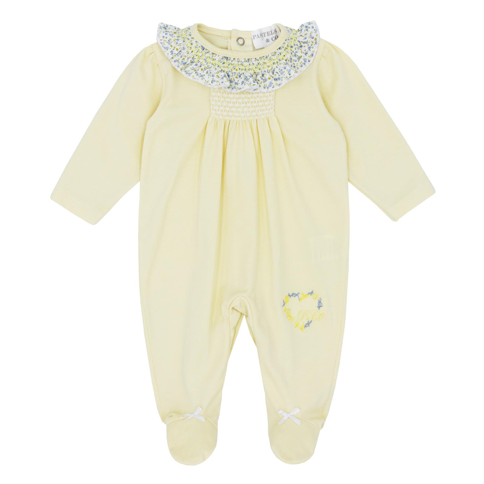 Pastels & Co Girls Bunny Lemon Romper P104B