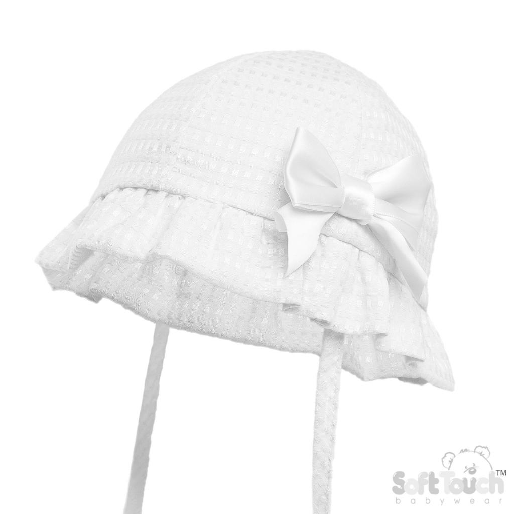 Girls Summer Hat with Satin Bow with tie H82