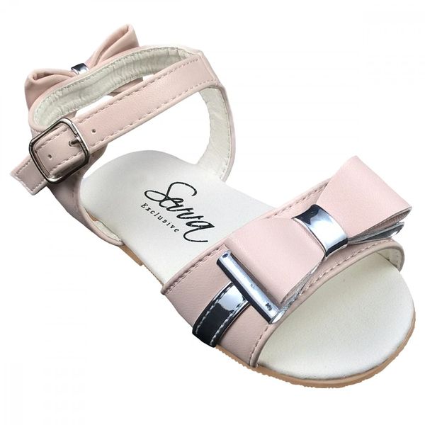 Sevva Wendy Pink Silver Bow Sandals