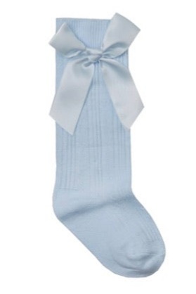 Kinder Blue Knee High Ribbed Blue Sock 31003B