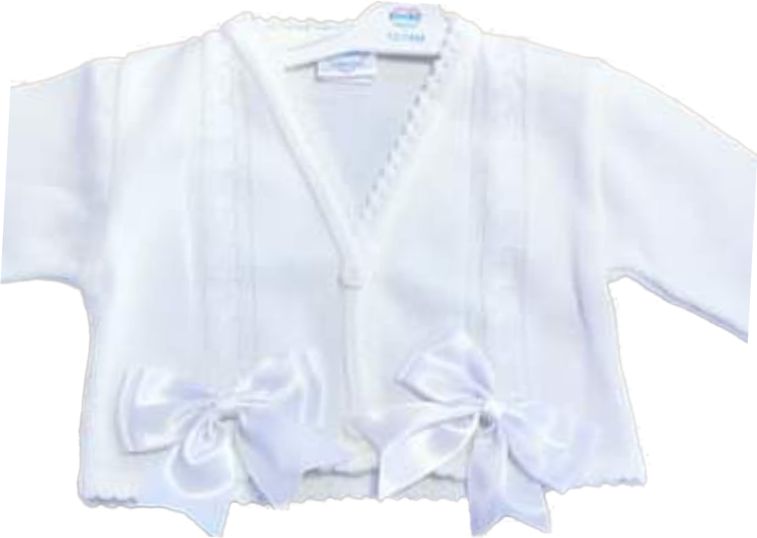 Kinder White Cardigan  Bow