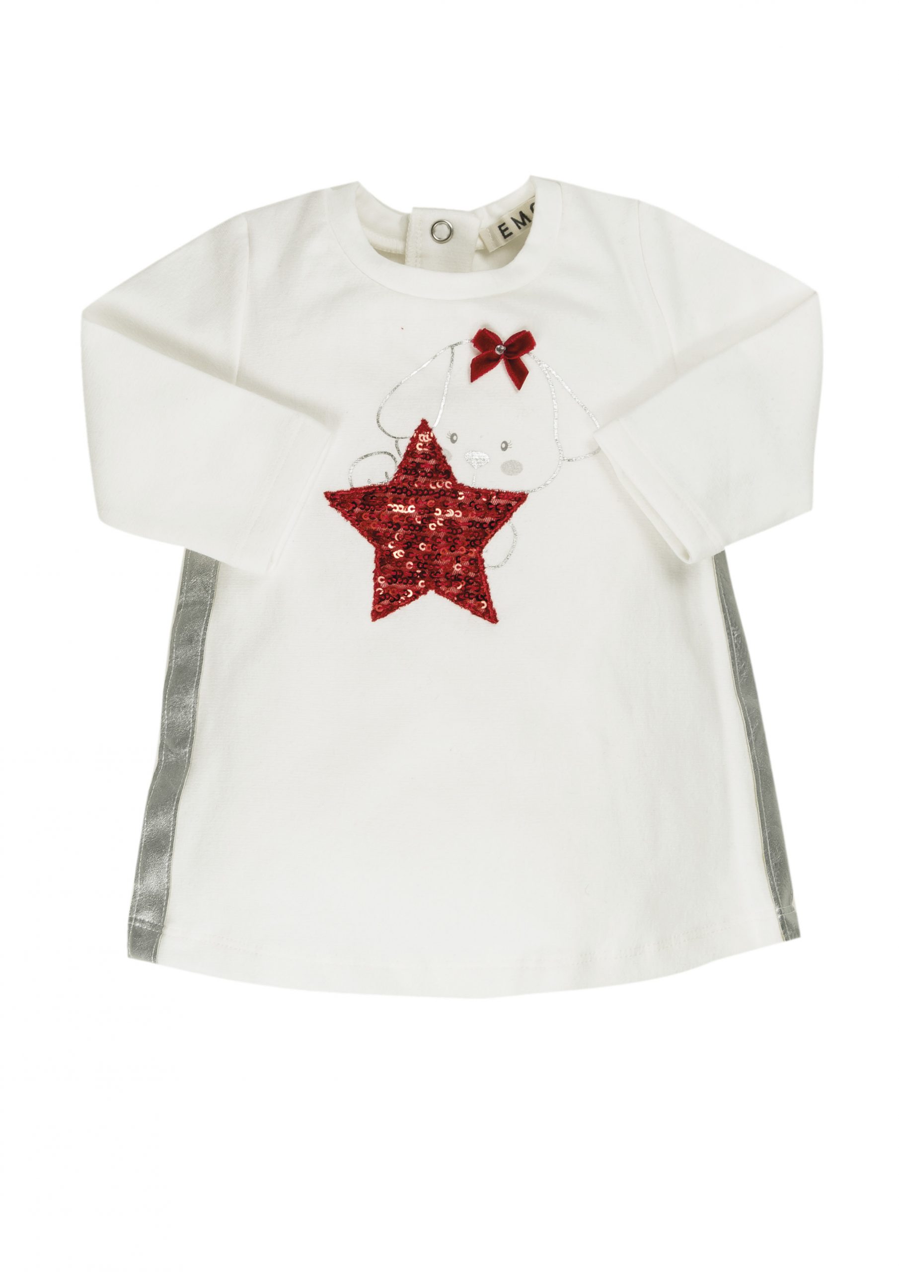 EMC White Dress with Puppy and Star Detail