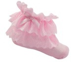 Soft Touch Pink Zig Zag Lace Socks