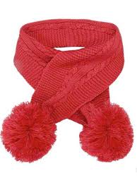 Soft Touch Red Pom Pom Scarf