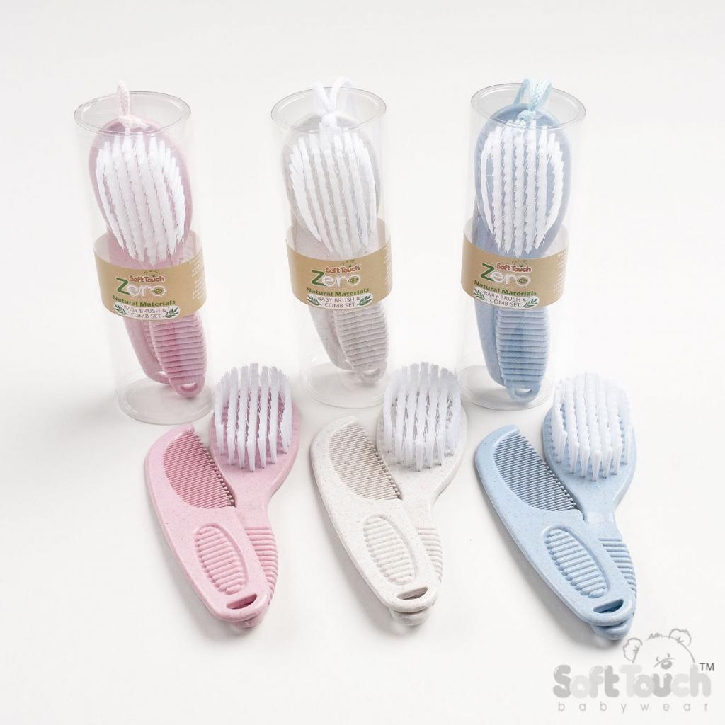 Soft Touch Delux Wheat Brush & Comb Set 606
