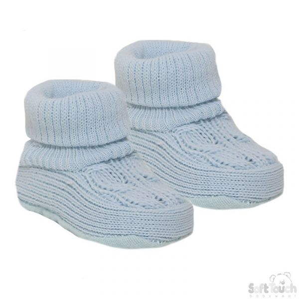 Soft Touch Blue Cable Knit Bootie