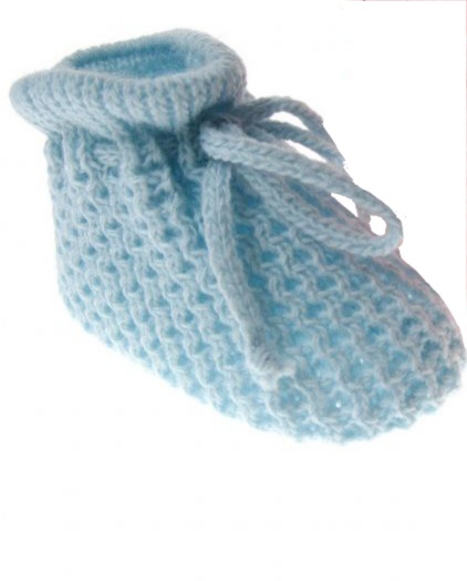 Soft Touch Blue Knit Baby Booties