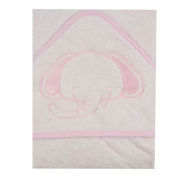 Soft Touch Elephant Pink Hooded Baby Towel