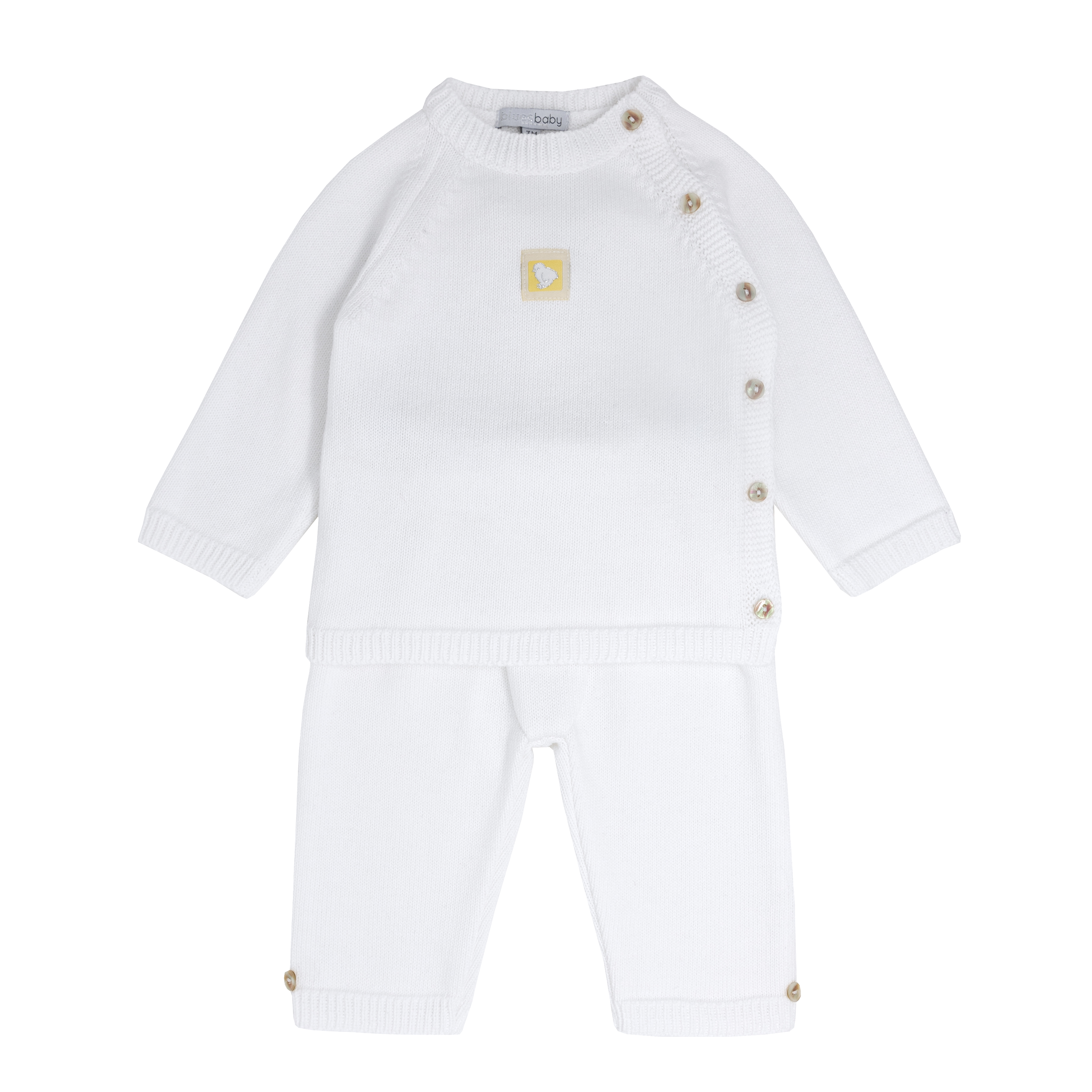 Blues Baby White Knitted Set