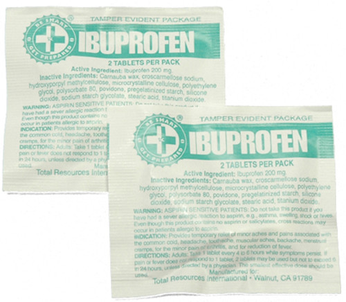 100 Ibuprofen Packs with 2 Tablets