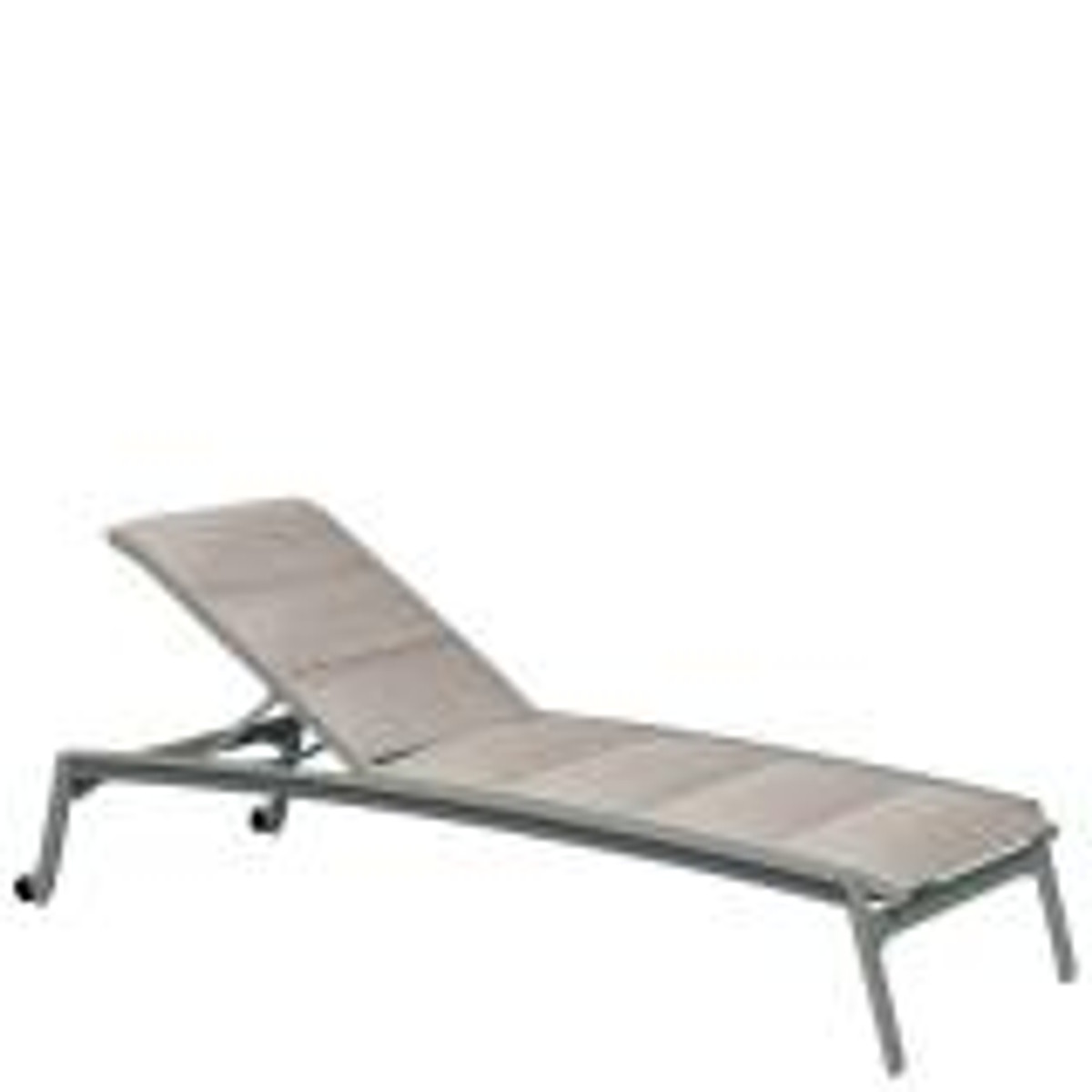 Elance Padded Sling Armless Chaise Lounge With Wheels