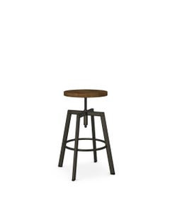Amisco Adjustable Architect Screw Stool With Wooden Seat