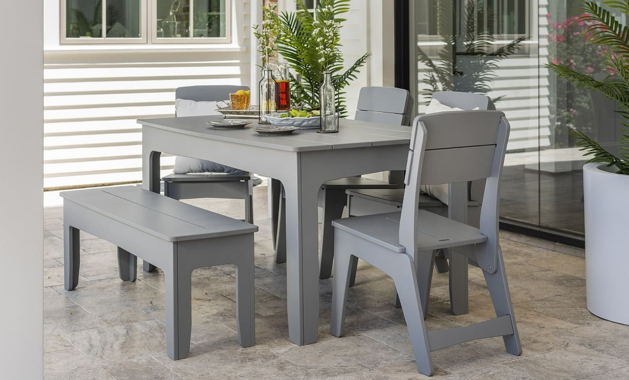 Grey Comfy Dining Bench Manhattan Comfort NoMad Grey Modern Dining
