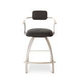 KRIS SWIVEL BAR STOOL WITH BACK & ARMS – CUSTOMIZABLE