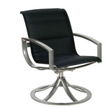 METROPOLIS PADDED SLING SWIVEL DINING ARMCHAIR