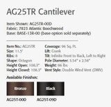 AG25TR BLACK FRAME CANTILEVER