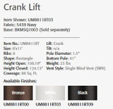 Crank Lift 8 x 11 rectangle Bronze