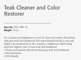 Teak Cleaner and Color Restorer