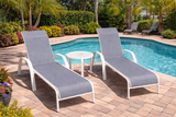 Castelle Matte white 3pc chaise set 