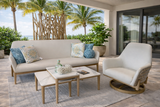 Constructed with handwoven N-Dura resin wicker, powder-coated aluminum, and marine-grade vinyl for maximum coastal durability
Engineered to perform in saltwater environments with ultra UV-resistant materials that resist fading and wear
Integrated plush seating provides lasting comfort without the need for removable cushions
Sleek silhouette and leather-like texture offer a refined, modern look for outdoor coastal living
Low-maintenance materials ensure effortless upkeep, perfect for relaxed, worry-free outdoor use