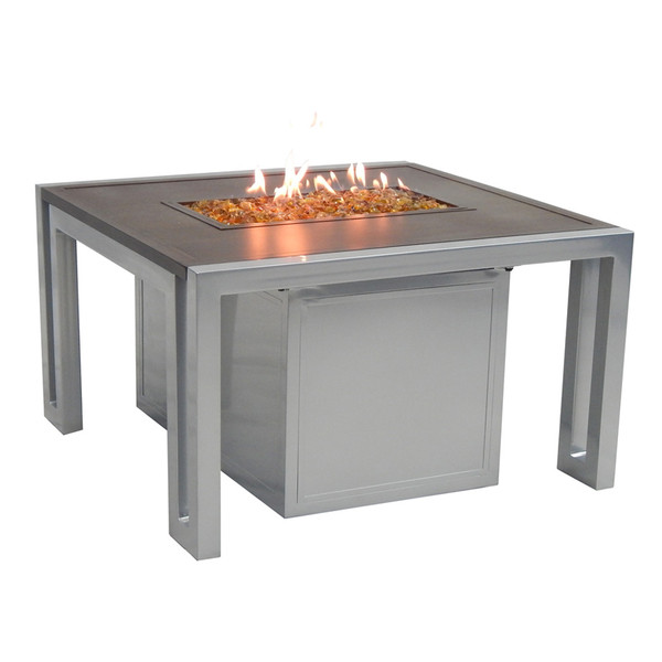 Castelle Outdoor Heating Icon 32" Square Coffee Table With Firepit