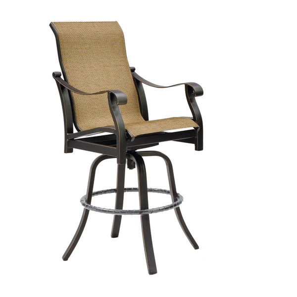 MADRID HIGH BACK SLING SWIVEL BAR STOOL