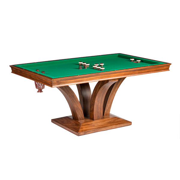 TREVISO RECTANGULAR BUMPER POOL TABLE W/ 2 PIECE DINING TOP