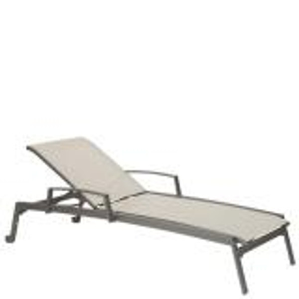 Elance Relaxed Sling Chaise Lounge With Wheels